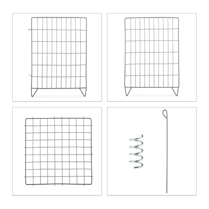Metal composters with bottom grid, set of 2