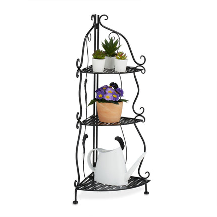 Metal corner shelf with 3 shelves