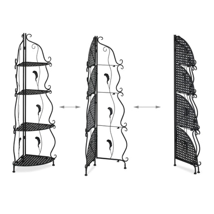 Metal corner shelf with 4 shelves