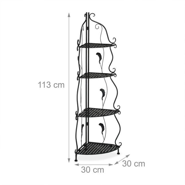 Metal corner shelf with 4 shelves