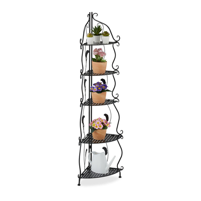 Metal corner shelf with 5 shelves