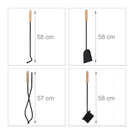 Metal firewood basket with stove tools