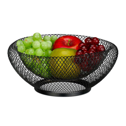Metal fruit bowl with double walls