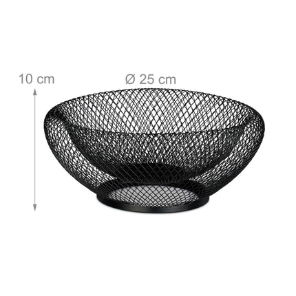 Metal fruit bowl with double walls