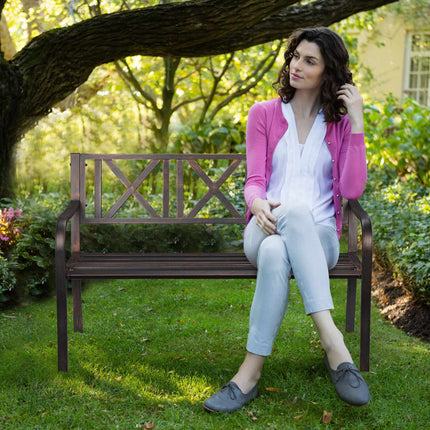 Metal garden bench