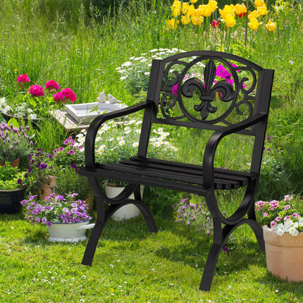 Metal garden chair in antique style