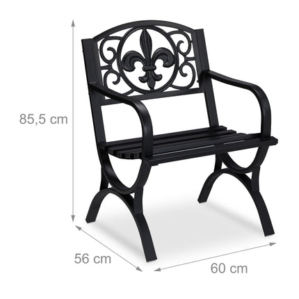 Metal garden chair in antique style