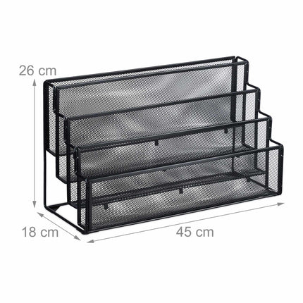 Metal magazine rack with 4 compartments