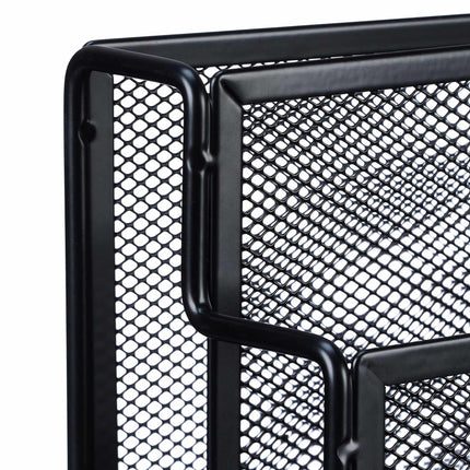 Metal magazine rack with 4 compartments