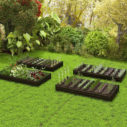 Metal raised bed with reinforced bracket & open base herb bed 240 x 120 x 30 cm
