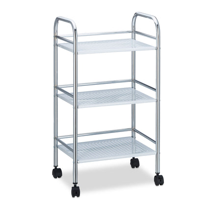 Metal serving trolley with 3 shelves