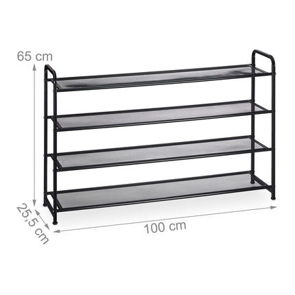 Metal shoe rack for 16 pairs of shoes