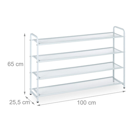 Metal shoe rack for 16 pairs of shoes