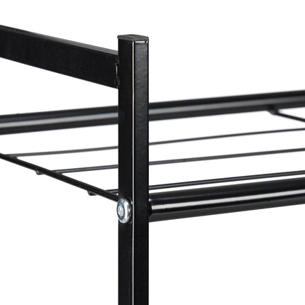 Metal shoe rack with 4 shelves