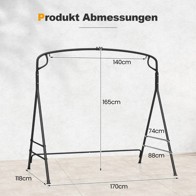 Metal swing frame with additional side bars & 2-ring design 170 x 118 x 165 cm