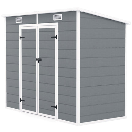 Waterproof metal tool shed 2.4 x 1.3 m, Grey
