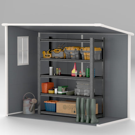Waterproof metal tool shed 2.4 x 1.3 m, Grey