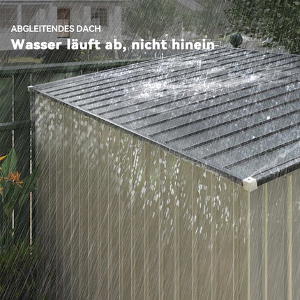 Metal tool shed 2.81m² 154x206.5x181 cm tool shed with pent roof foundation
