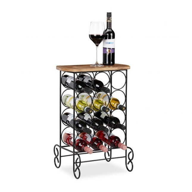 Metal wine rack for 12 bottles