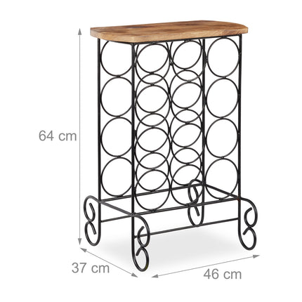 Metal wine rack for 12 bottles