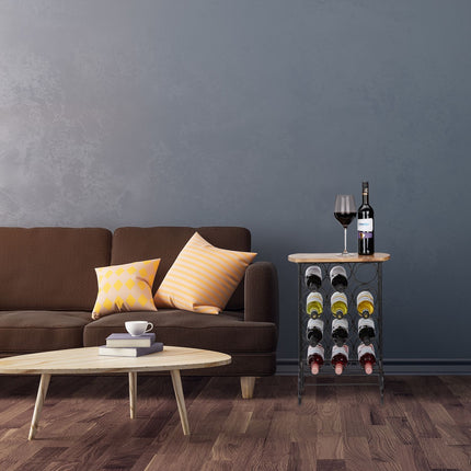 Metal wine rack for 12 bottles
