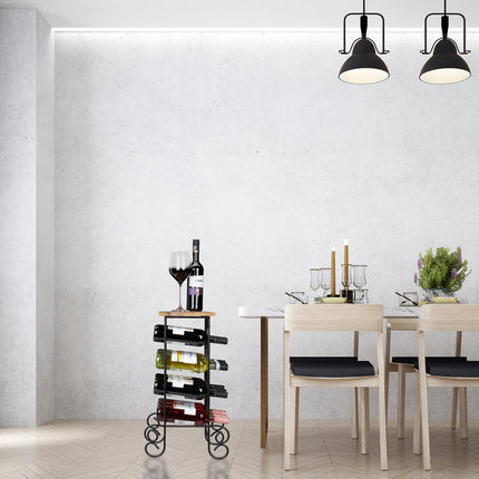 Metal wine rack for 12 bottles