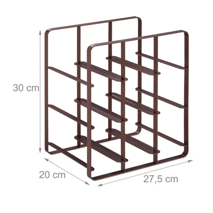 Metal wine rack for 9 bottles