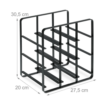 Metal wine rack for 9 bottles