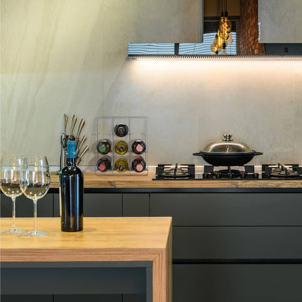 Metal wine rack for 9 bottles