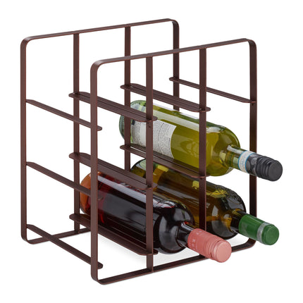 Metal wine rack for 9 bottles