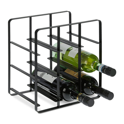 Metal wine rack for 9 bottles