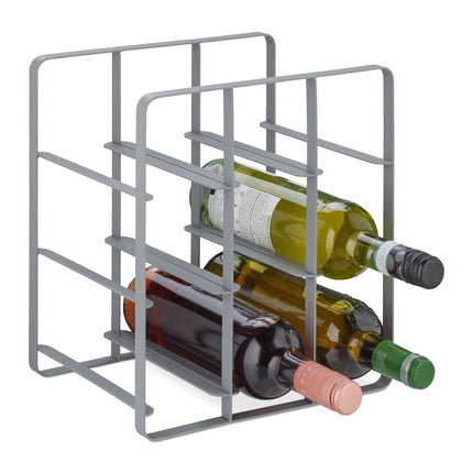 Metal wine rack for 9 bottles