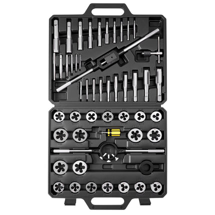 Metric Tap and Die Set, 51-Piece M6–M24, Bearing Steel