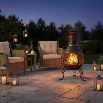 Mexican style outdoor fireplace
