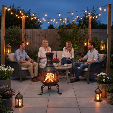Mexican style outdoor fireplace