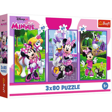 Mickey Mouse Puzzle Set, 3 Packs of 80 Pieces Each
