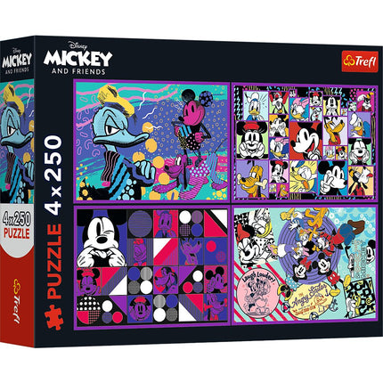 Mickey Mouse Puzzle Set, 4 Packs of 250 Pieces Each