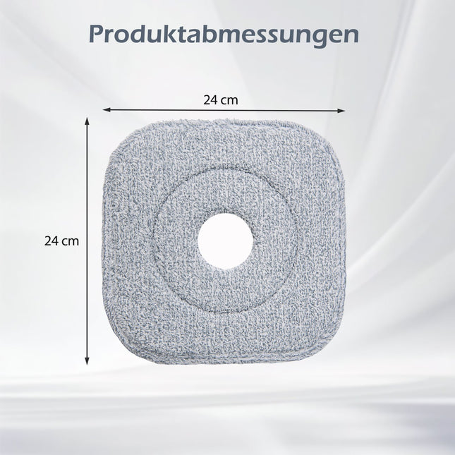 Set van 6 microvezel dweilpads, 24,5 x 24,5 cm, grijs