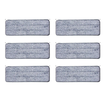 Microfiber Replacement Mop Pads, 6 Pack, Washable 35.5x11 cm