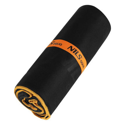 Microfibre Towel 180x100 cm, Black-Orange