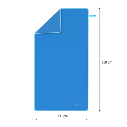 Microfibre Towel 180x100 cm, Dark Blue/Light Blue