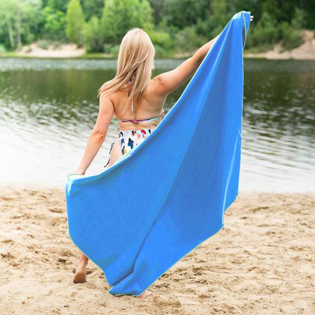 Microfibre Towel 180x100 cm, Dark Blue/Light Blue