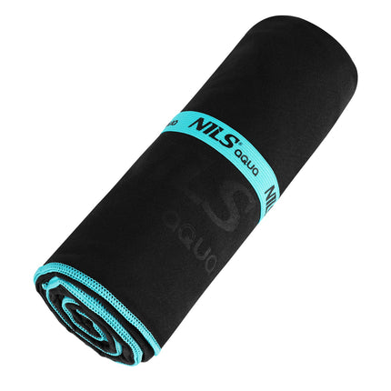 Microfibre Towel 200x90 cm, Black-Blue