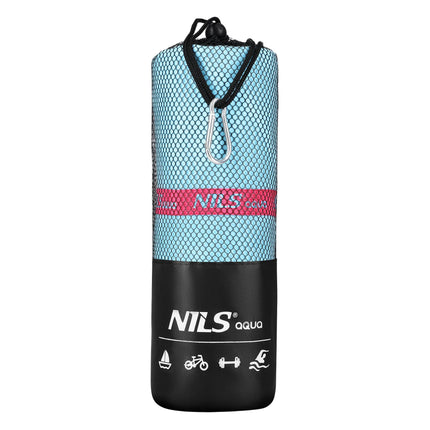 Microfibre Towel 200x90 cm, Blue-Pink