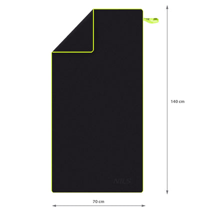 Microfibre Towel, Black, 140x70 cm