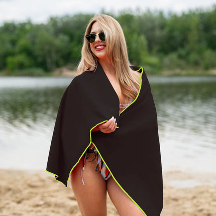 Microfibre Towel, Black, 140x70 cm