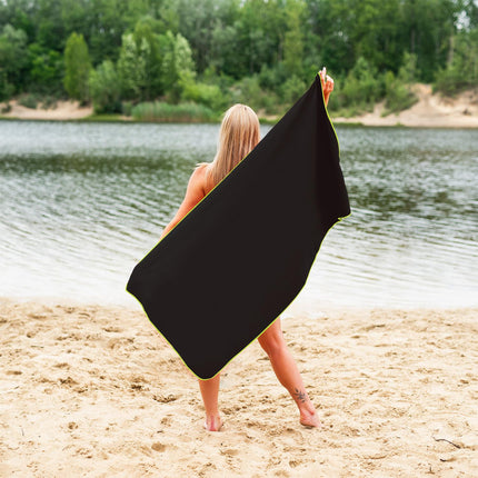 Microfibre Towel, Black, 140x70 cm