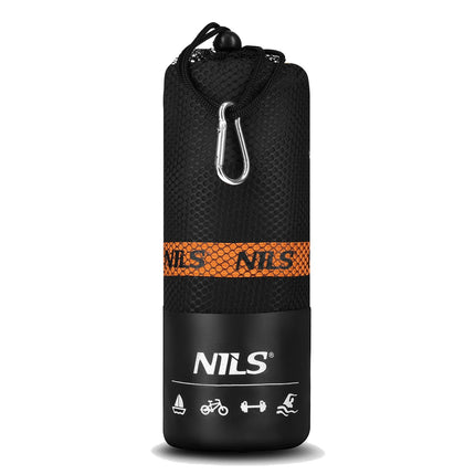 Microfibre Towel, Black-Orange, 180x100 cm