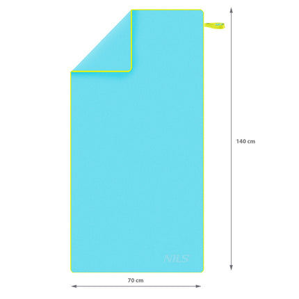 Microfibre Towel, Blue-Green, 140x70 cm