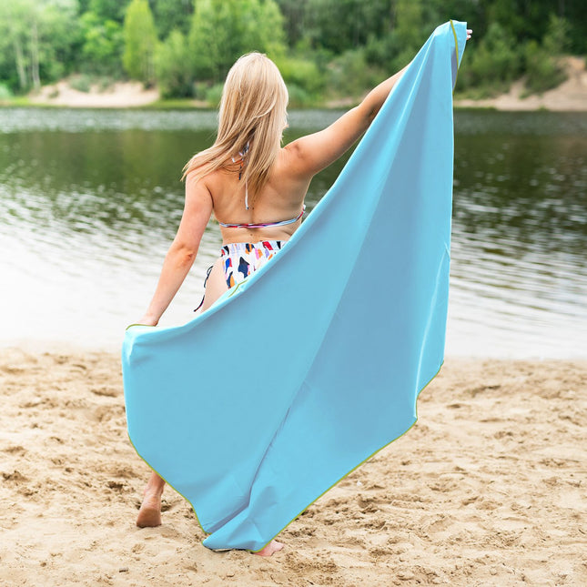 Microfibre Towel, Blue-Green, 180x100 cm